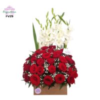 Arreglo redondo de rosas